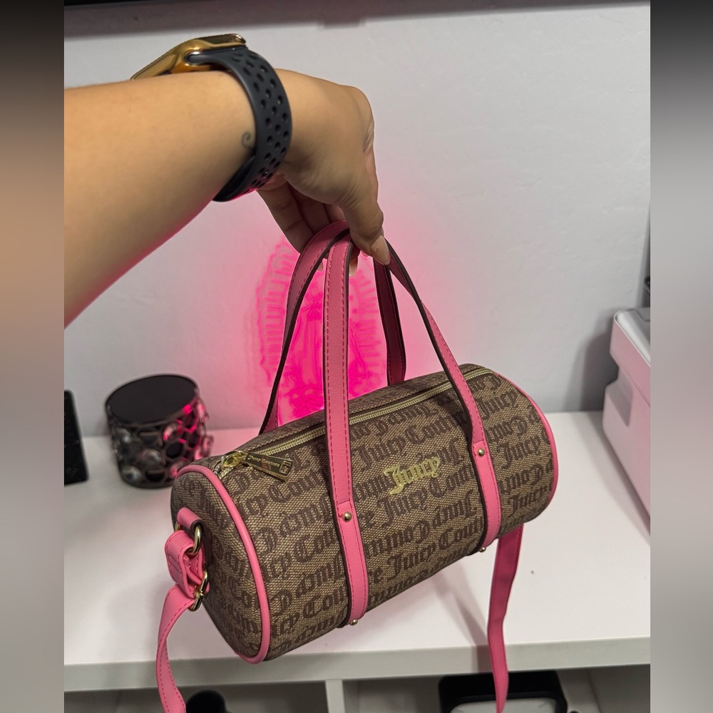 Juicy Couture Brown and Pink Mini Barrel Bag